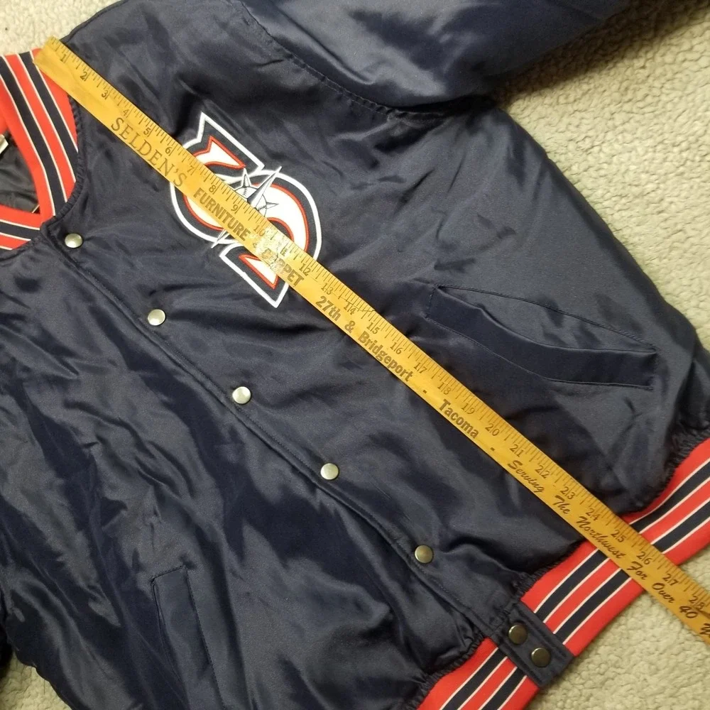 Seattle Mariners Gonzaga Bulldogs Jacket Satin Shiny Bomber Coat Mens Medium